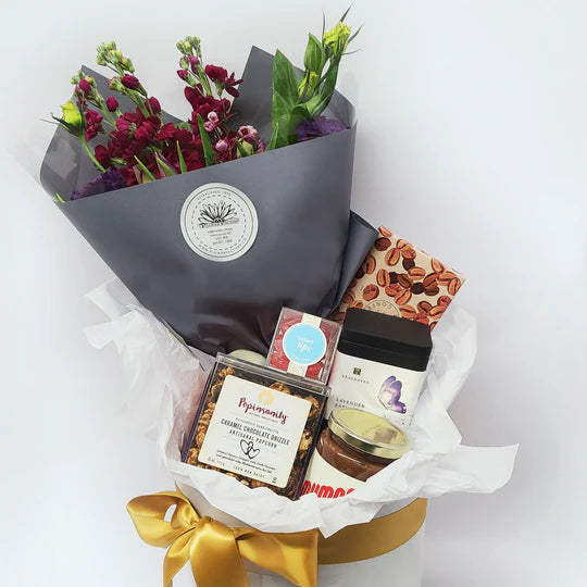 Vancouver | Gourmet Goodies Gift Box with Fresh Flowers