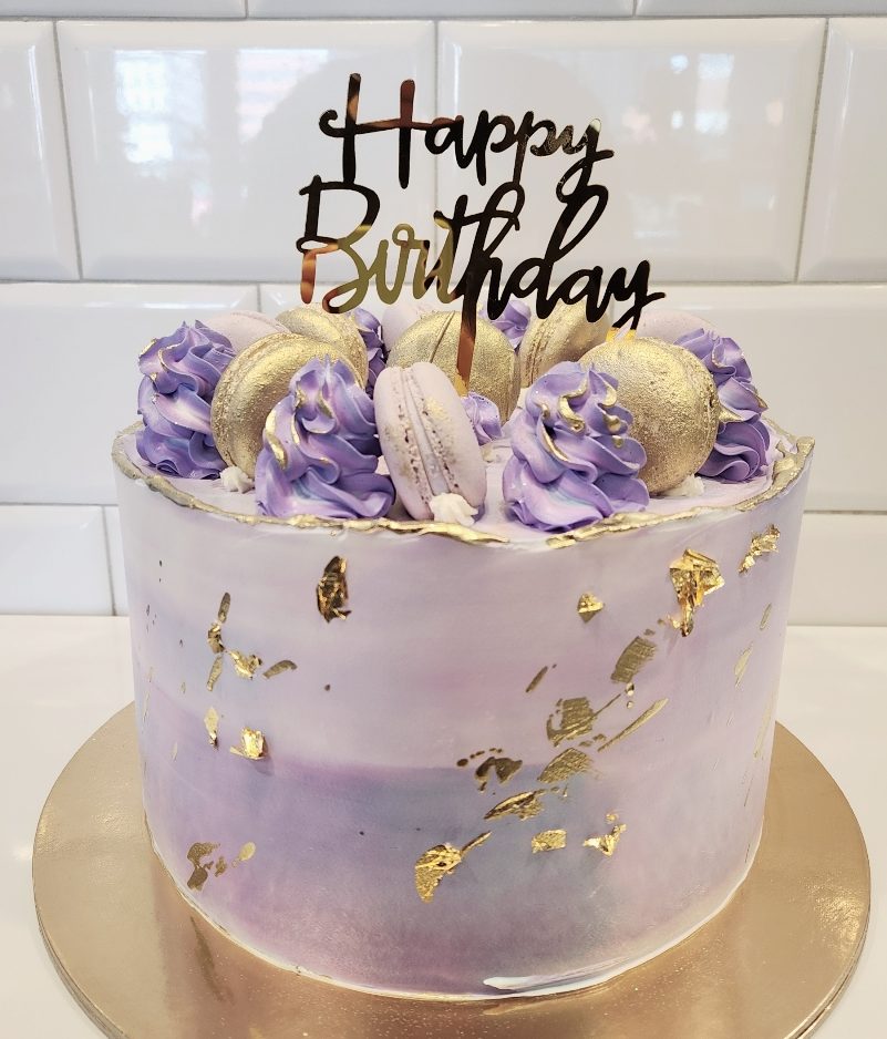 Calgary | Sucre Patisserie and Cafe | Purple and Gold Elegance Cake