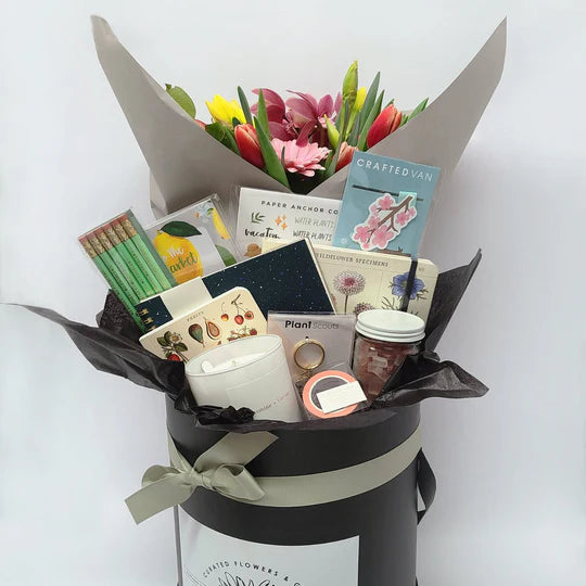 Vancouver | Stationery Lover's Gift Box with Fresh Flowers