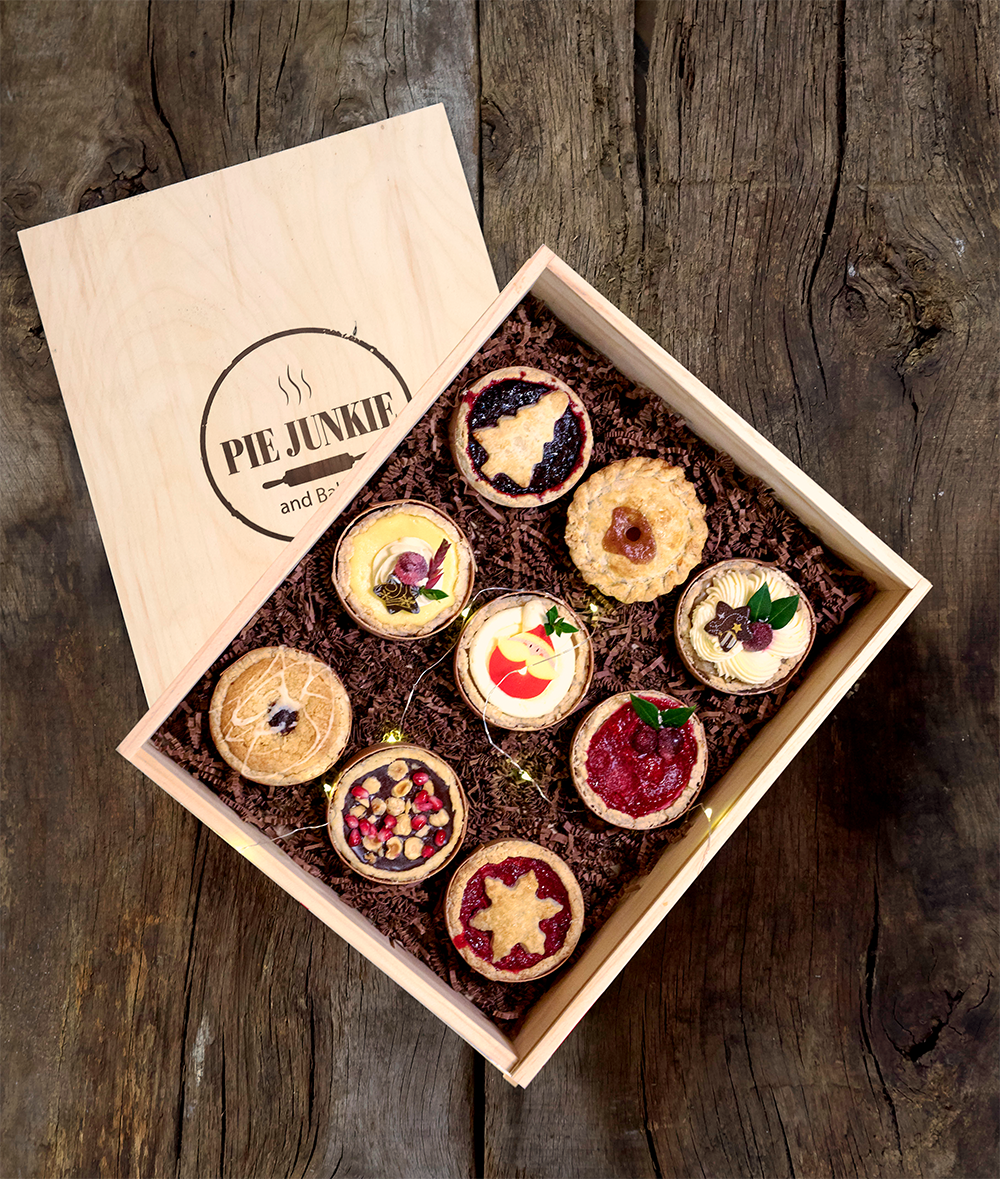 Wooden Box of Assorted Mini Sweet Pies (Box of 9)