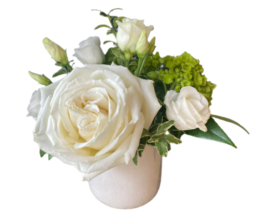 Fleurish White and Green Vase Arrangement - Extra Small