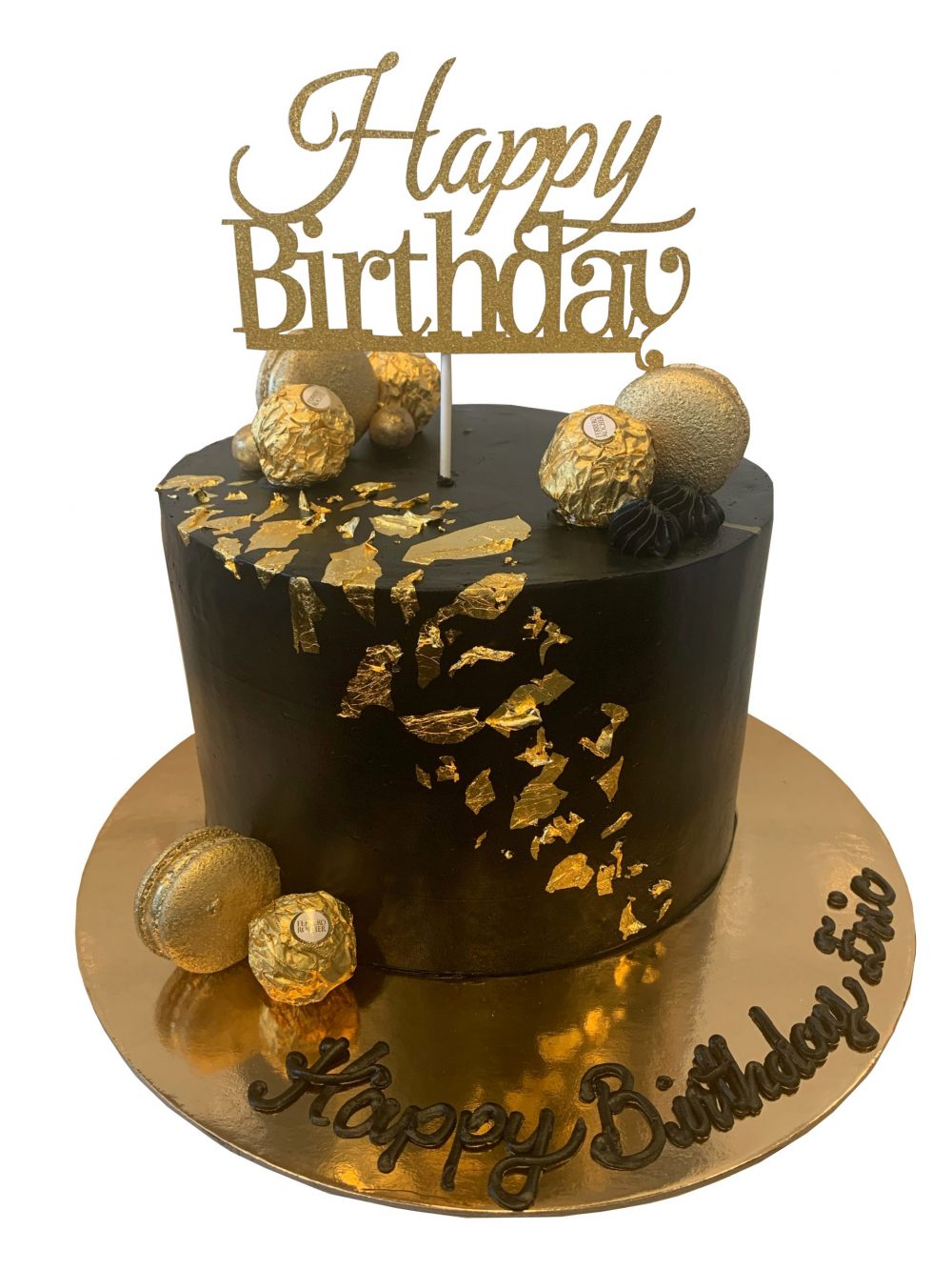Black and Gold Ferrero Rocher Cake