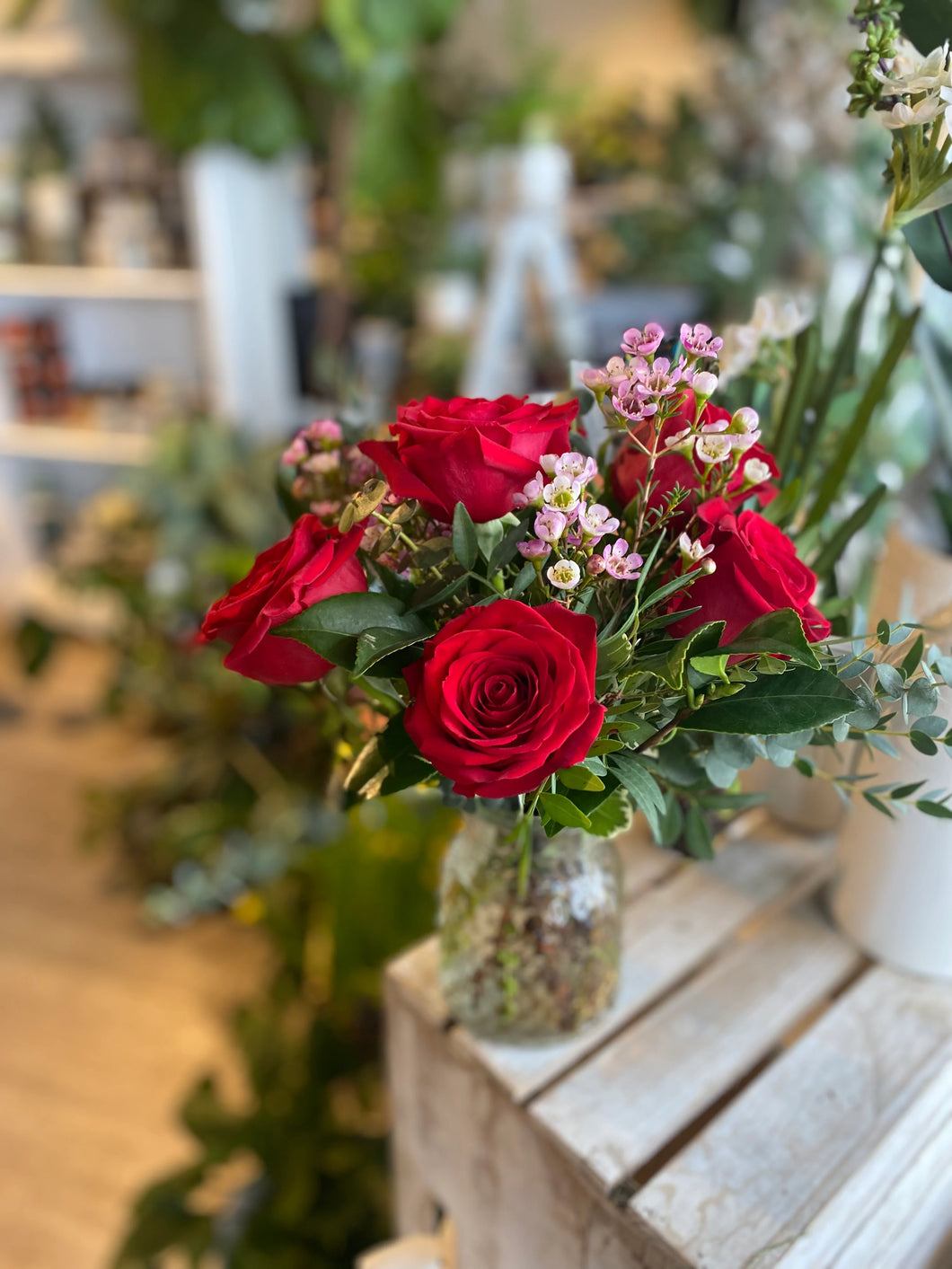 Red Roses in a Vase