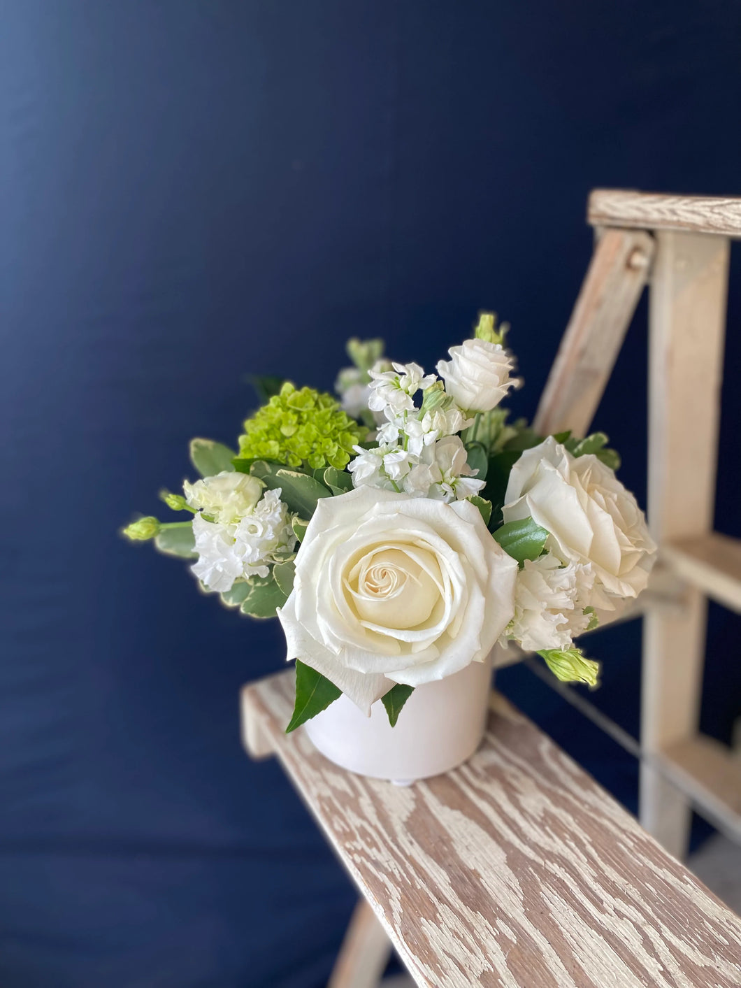 Fleurish White and Green Vase Arrangement - Medium